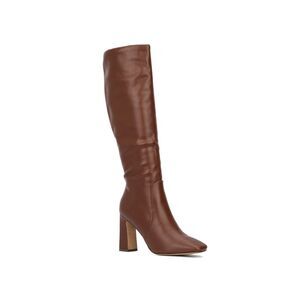 GABRIELLE UNION Womens Brown Comfort Ora Pointed Toe Stacked Heel Boots 8.5